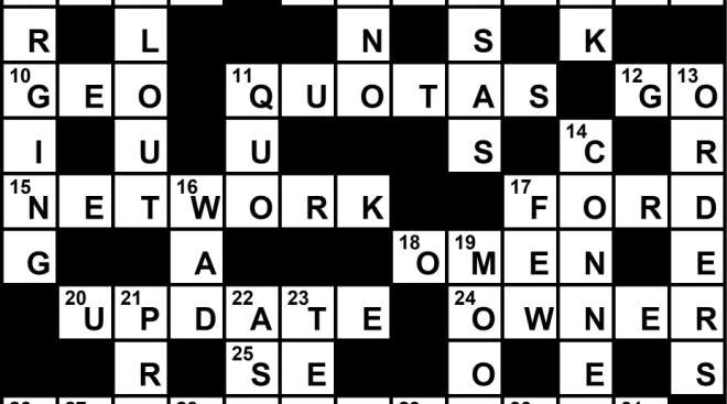 Crossword solution