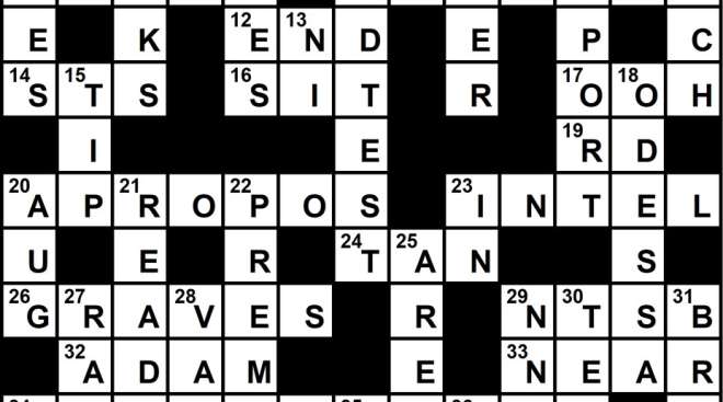 Crossword solution