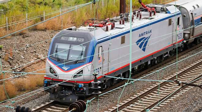 Amtrak train in Philadelphia