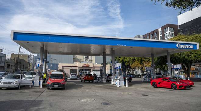 A Chevron station in San Francisco