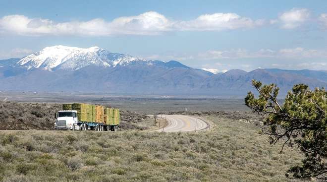 Truck on road in Idaho