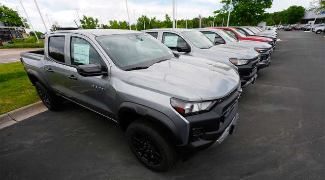 pickup trucks on lot