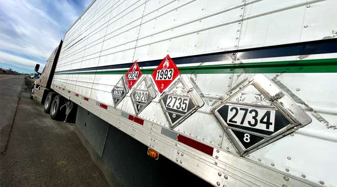 truck carrying hazmat