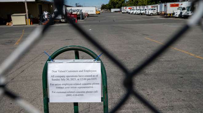 Yellow shutdown sign