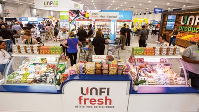 Inside a UNFI grocery store